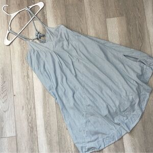 Malia Mills Dress cotton striped mini womens Blue small coastal beach preppy